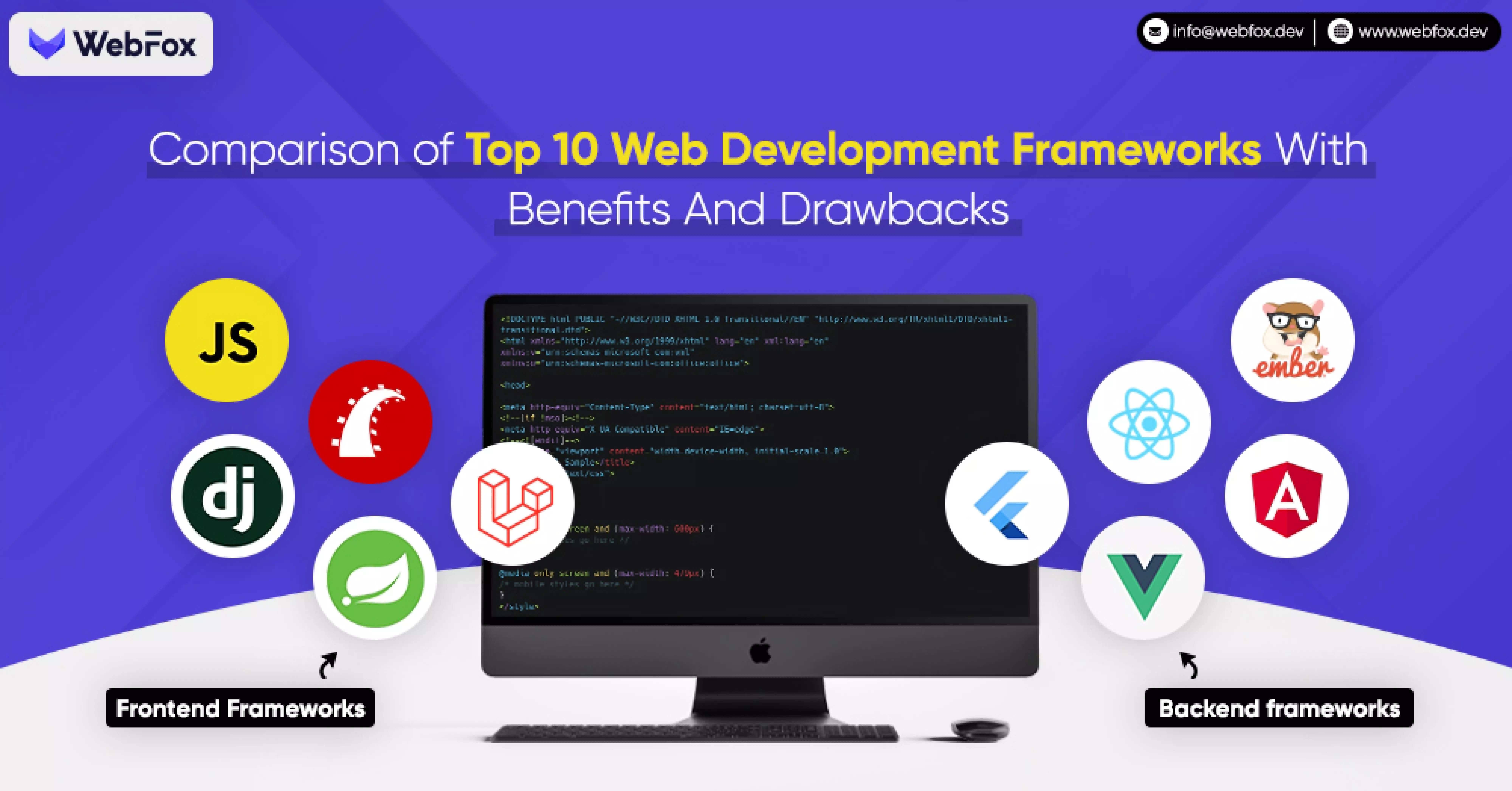 Comparison of Top 10 Web Frameworks With Benefits And Drawbacks